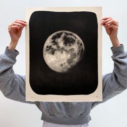 Moon Drawing Lithography Charlotte Le Bon